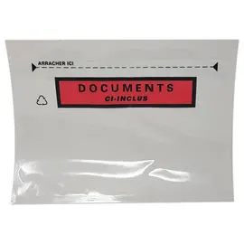 Boite de 1000 Pochettes adhésives 'DOCUMENTS CI-INCLUS' format A6 162x120 mm photo du produit