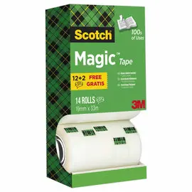 14 Rubans d'adhésif invisible mat Scotch Magic 810 - 12+2 rouleaux offerts - SCOTCH photo du produit