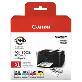 Pack de 4 Pack cartouches CANON PGI-1500XL noireet couleurs photo du produit