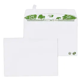 Boite de 200 Enveloppes C5 blanches recyclées 80g bande de protection photo du produit