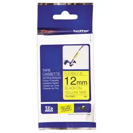 Ruban laminé flexible TZe-FX631 largeur 12mm jaune impression noire photo du produit