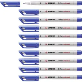 Marqueur effa&ccedil;able OHPen - R&eacute;troprojection et surfaces lisses - Pointe fine - Bleu - Stabilo photo du produit