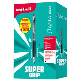 12 (12+6 Offerts) Rollers uni-ball SIGNO 207 - Noir photo du produit