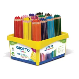 108 Crayons de couleur gros module - Mine de 5,5 mm - Coloris assortis - Giotto photo du produit