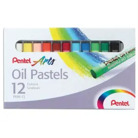 12 Pastels &agrave; l'huile - 8 mm - Coloris assortis - Pentel photo du produit