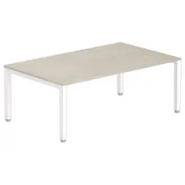 Table modulaire rectangulaire 200 x 120 acacia/blanc photo du produit
