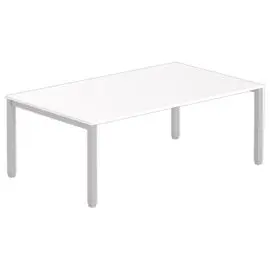 Table modulaire rectangulaire 200 x 120 blanc/ alu photo du produit