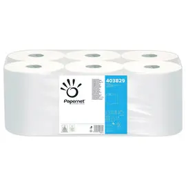 6 Rouleaux d'essuie-mains blanc - PAPERNET photo du produit