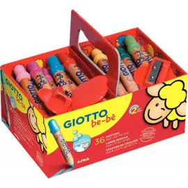 36 Crayons de couleur B&eacute;-b&eacute; + 3 taille-crayons - Coloris assortis - Giotto photo du produit