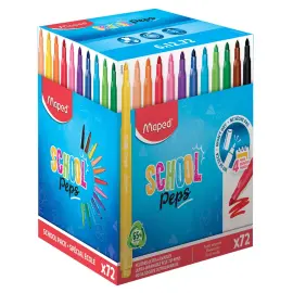 72 Feutres Colorpeps - Encre lavable - Pointe moyenne - Coloris assortis - Maped photo du produit