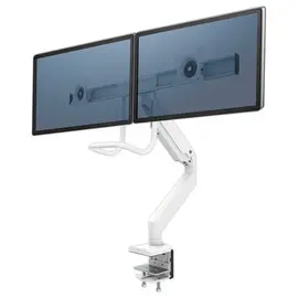 Bras porte-écran double à barre transversale Eppa - Blanc - FELLOWES photo du produit