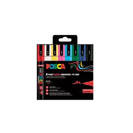 8 Marqueur peinture &agrave; base d'eau PROKEY pointe pinceau coloris assortis photo du produit