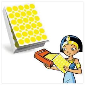 Recharge de 60 feuilles pour distributeur de gommettes - Gommettes rondes - Diam&egrave;tre 8 et 18 mm - Cl&eacute;op&acirc;tre photo du produit