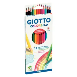 12 Crayons de couleur - Corps hexagonal - Coloris assortis - Giotto photo du produit