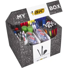 Coffret d'&eacute;criture - Stylos-bille + porte-mines + rubans correcteurs + marqueurs + surligneurs + b&acirc;tons de colle - Bic photo du produit