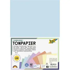 100 Feuilles de papier &agrave; dessin - A4 - 130g - Coloris pastels photo du produit