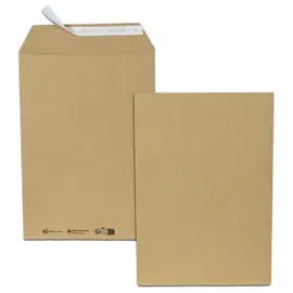 500 Pochettes kraft recycl&eacute;es B5 176x250 mm 90g bande silicon&eacute;e photo du produit