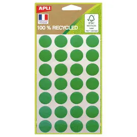 168 pastilles de signalisation rondes,Ø 15 mm, vert, 100% recyclé photo du produit