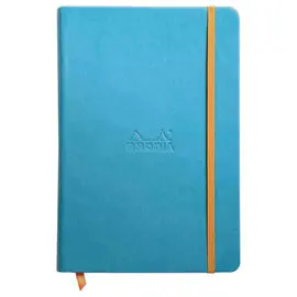 Carnet broché RhodiaramaA5 192 pages,ligné,couverture rigide turquoise photo du produit