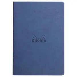 Carnet piqué Rhodiarama A5 64 pages, ligné, couverture souple bleue photo du produit