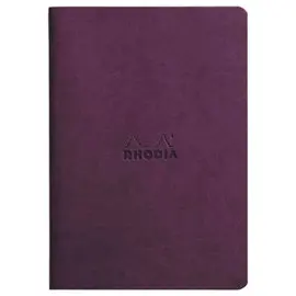 Carnet piqué Rhodiarama A5 64 pages, ligné, couverture souple violette photo du produit