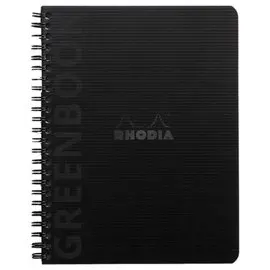 Cahier Rhodia polypropylène recyclé 160 pages A5+ Ligné. Noir photo du produit