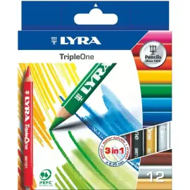 12 Crayons de couleur triangulaires - Coloris assortis photo du produit