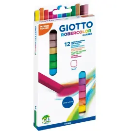 12 Craies carr&eacute;es Robercolor - Coloris assortis - Giotto photo du produit