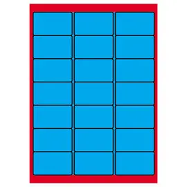 100 Planches d'étiquettes L63,5xH38,1 mm 2100 étiq/ boîte, bleu vif photo du produit