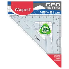 Equerre 45&deg; hypot&eacute;nuse 21 cm - GEOMETRIC, en plastique recycl&eacute; photo du produit