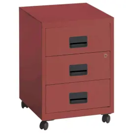 Caisson mobile en m&eacute;tal 3 tiroirs terracotta photo du produit