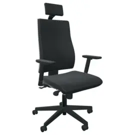 Siège Infinita synchrone noir avec têtière et accotoirs 3D  monté photo du produit