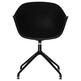 2 Fauteuils MOON Pivotants, 4 pieds noirsassise noire montés photo du produit