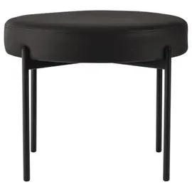 Pouf Rond GAIA D37 pieds noirs simili cuir mont&eacute; photo du produit
