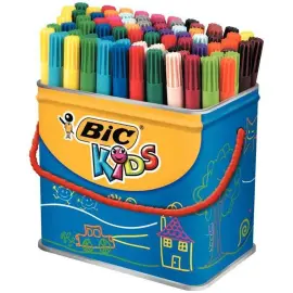 84 Feutres &agrave; encre lavable - Pointe fine - Coloris assortis - Bic photo du produit