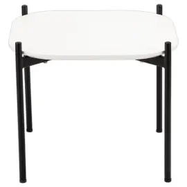 Table basse MEET 50 x 50 Blanc pieds noirs photo du produit
