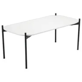 Table basse MEET 100 x 50 Blanc pieds noirs montée photo du produit