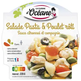 Salade - Pâtes, poulet & zeste de citron - 220g - LA CUISINE D'OCEANE photo du produit