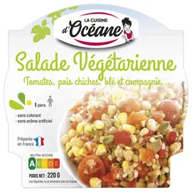 Salade prête à manger végétarienne, tomates, pois chiches, blé - 220g photo du produit