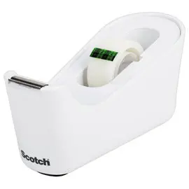 Dévidoir scotch blanc + 1 rouleau Scotch Magic tape 19mm x 33m photo du produit