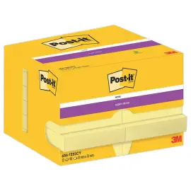 12 Notes Super Sticky 5,1 x 7,6 cm 90F Jaune Pastel photo du produit