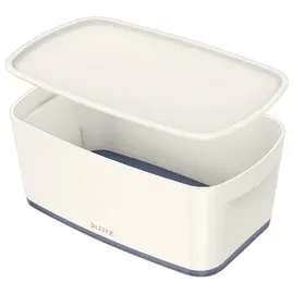 Boîte de rangement mybox petite blanc/gris couvercle blanc photo du produit