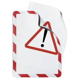 2 Pochettes d'affichage magnétiques Security A4 rouge/blanc  DJOIS photo du produit