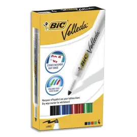 4 Feutres effa&ccedil;ables Velleda 1711 - Pointe moyenne - 4 coloris - Bic photo du produit