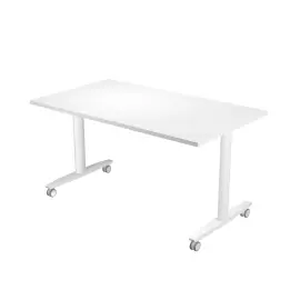 Table rabattable 120 x 80 x 74,1 cm sur roulettes - Blanc/blanc photo du produit