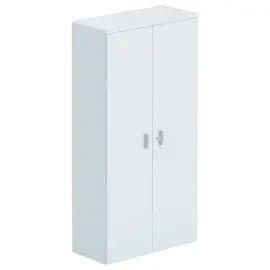 Armoire haute mélamine 2 portes 197x100x42cm gris photo du produit
