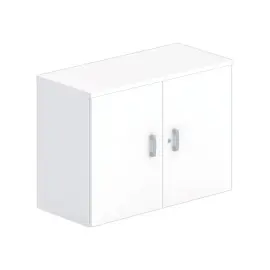 Armoire basse mélamine 2 portes 73x100x42cm blanc photo du produit