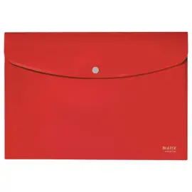 Pochette pression Leitz PP recyclé A4 rouge photo du produit