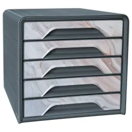 Module de classement 5 tiroirs SMOOVE - Marbre rose photo du produit