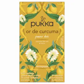 Boite de 20 sachets d'infusions Pukka or curcuma bio photo du produit